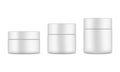 Set of plastic cosmetic jars mockups isolated